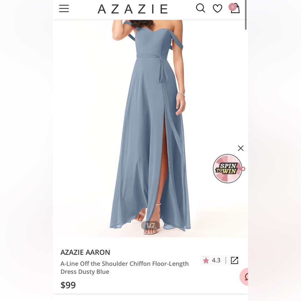 SOLD AZAZIE DRESS
A-Line Off the Shoulder Chiffon Floor-Length Dress Dusty Blue
